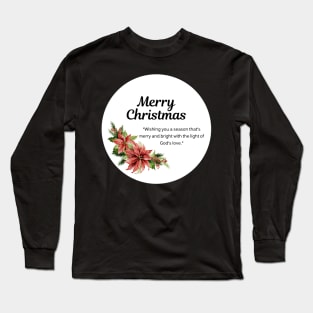Merry Christmas Round Sticker 26 Long Sleeve T-Shirt